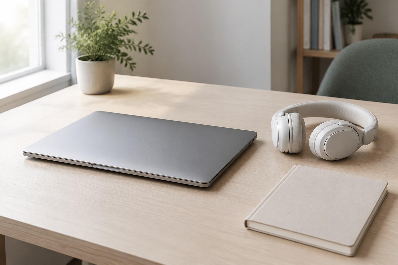 For employers | D & P Consulting A laptop and headphones set up for an online meeting